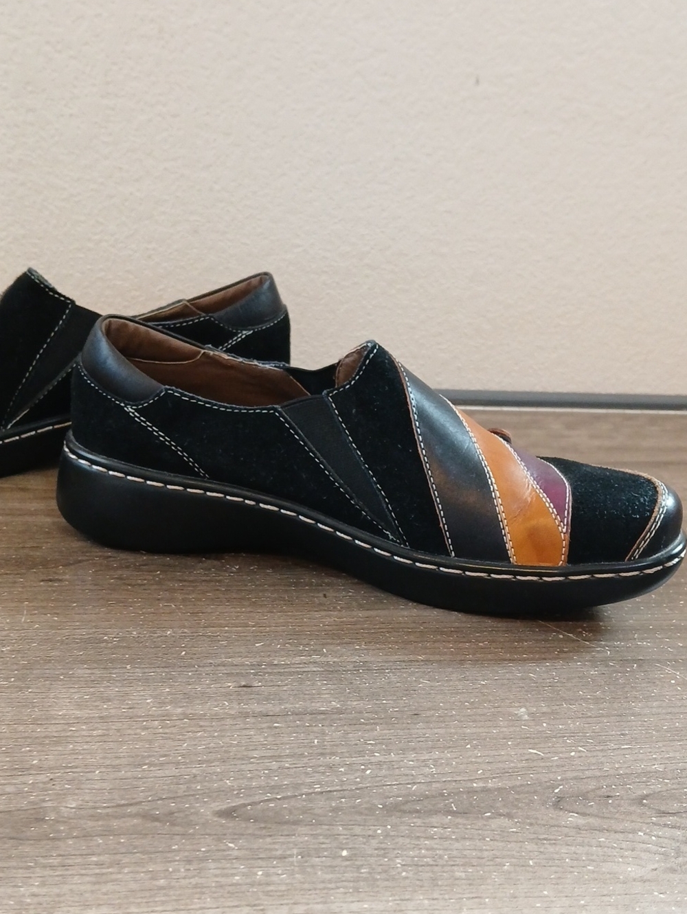 L'artiste Spring Step Grenadine Leather Black Slip On Shoes - Picture 7 of 7